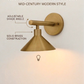 1950's Mid Century Italian Brass Diabolo Sconce, Raw Brass Finish Lamp