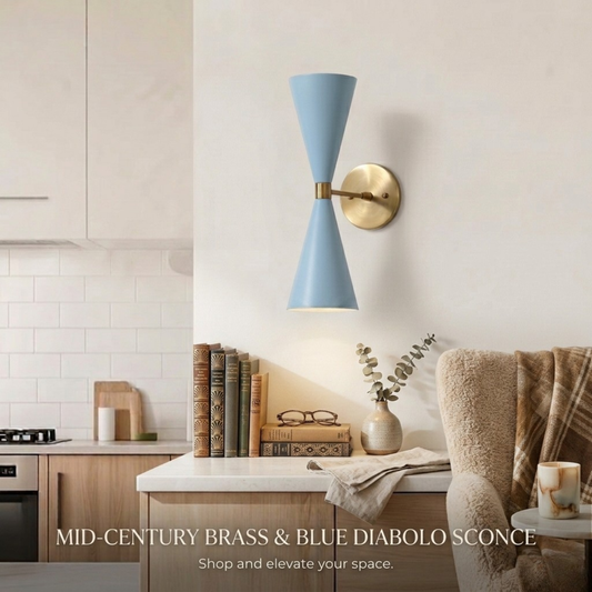 Modern Minimalist Double Arm Brass Wall Sconce – Elegant Dual Light Fixture