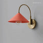 1950's Mid Century Italian Brass Diabolo Sconce, CORAL-RED Finish Lamp